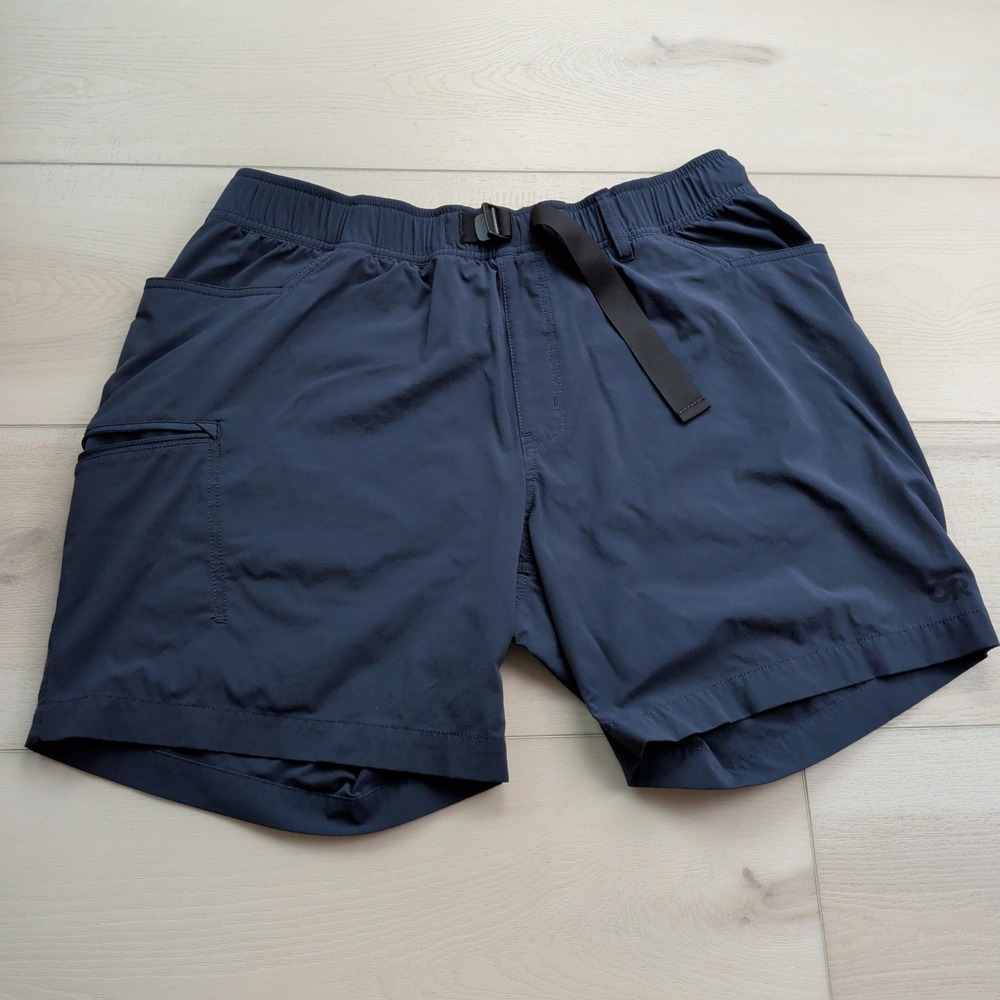 Outdoor Research Ferrosi Shorts Mens XL Blue Belted Hiking Stretch Nylon Blend